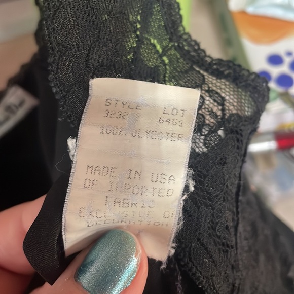 Vintage Christian Dior Black Lacy Full Slip Sz M - Picture 6 of 6